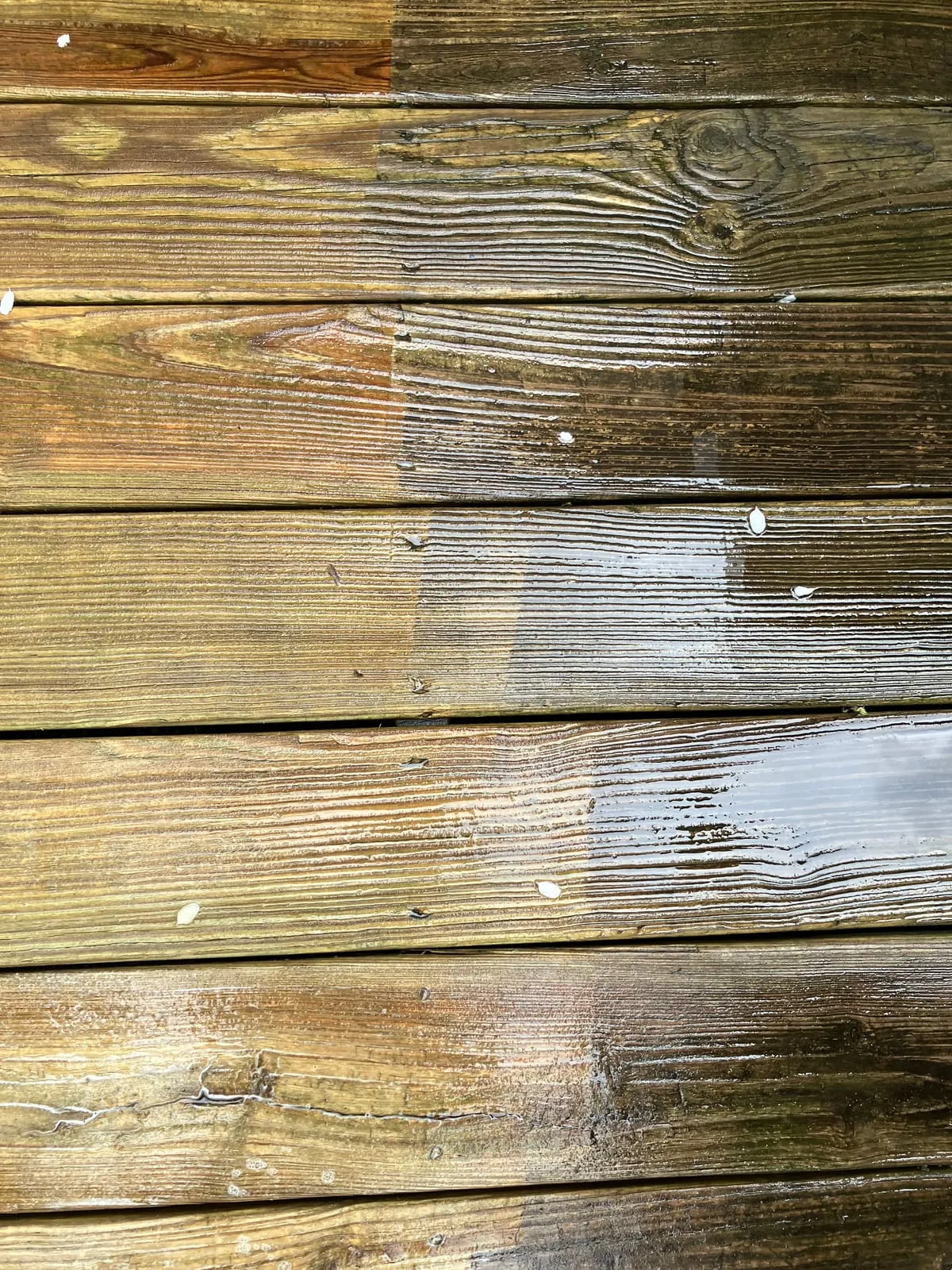 Deck board cleaning and restoration project in Mundelein, IL