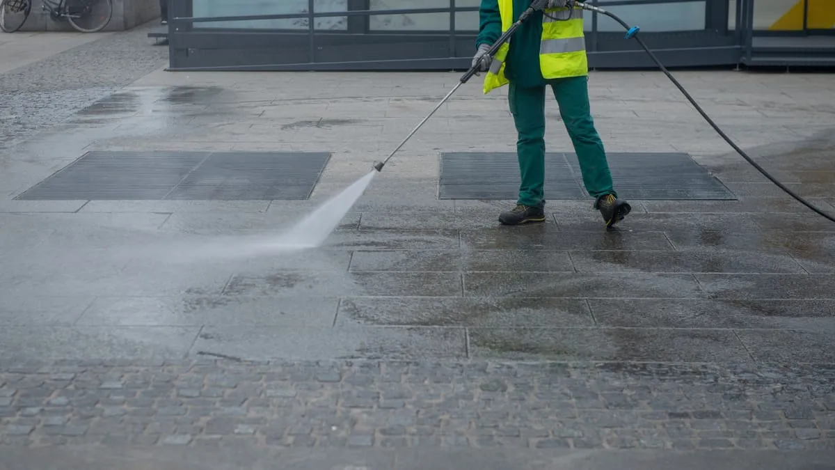 Concrete surface cleaning with professional equipment in Mundelein, IL