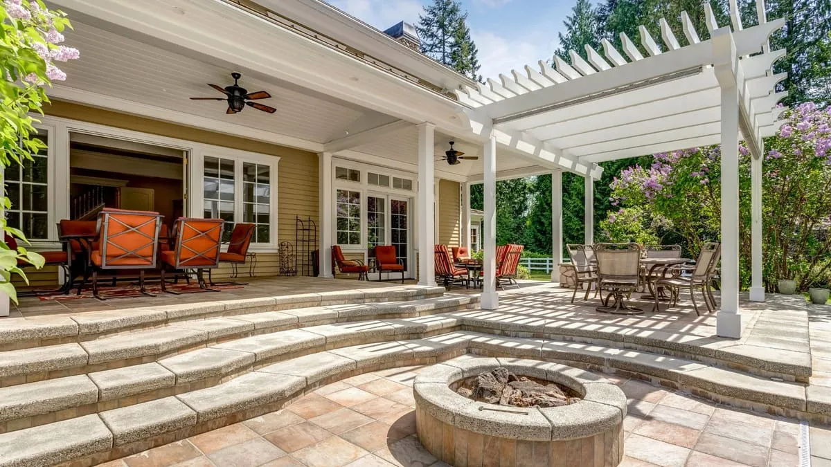 Restored residential deck and outdoor living space